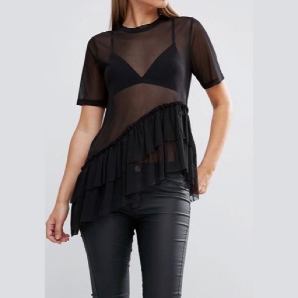 ASOS Layered Ruffled Hem Shirt - Picture 2 of 6